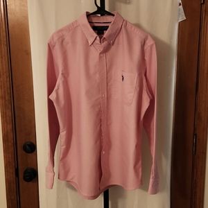 Polo Button Down Shirt, Light Pink, Men's, Size L